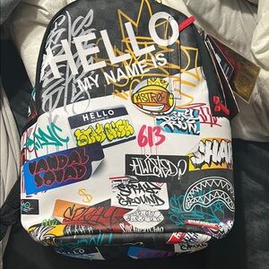 Sprayground Black and White Urban Graffiti Backpack